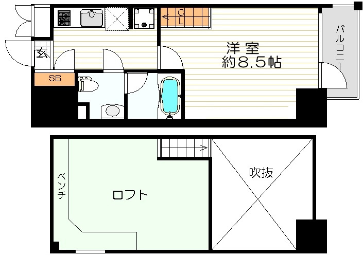 リセス大阪EASTの間取り