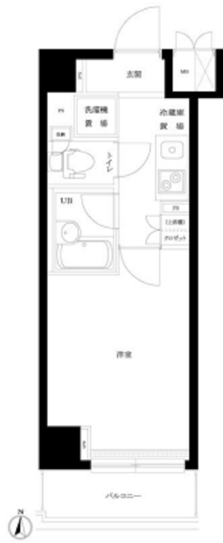 ルーブル池上伍番館の間取り|洋室約6.5帖の1Kバストイレ別
