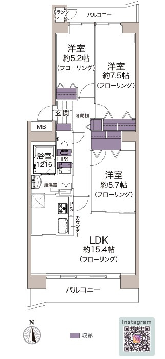 ダイアシティ2000茂庭B二リッヂの間取り