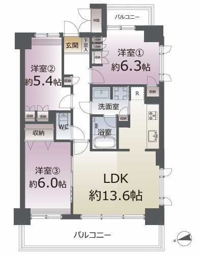 五橋シティハウスの間取り