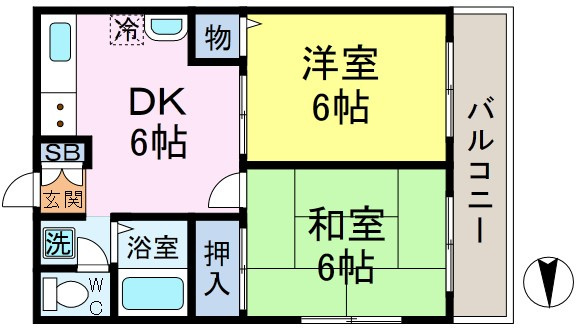 葛飾区奥戸２丁目の賃貸マンションの間取り
