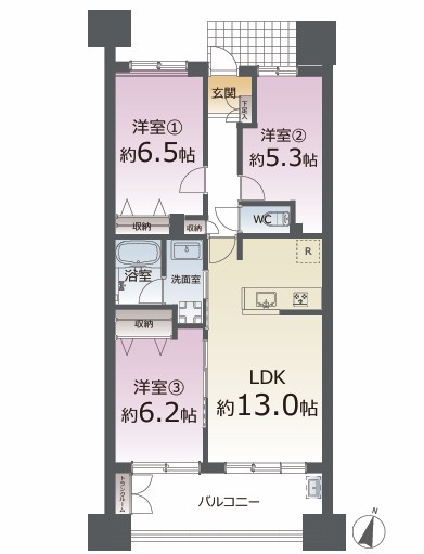 ダイアパレスアプローズの間取り