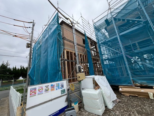 【Livele Garden】　古河市下辺見　第７　全2邸の外観|建築中の様子が見られるのも今だけ！ぜひ、この機会にお問い合わせください（＾＾）
2026年8月撮影