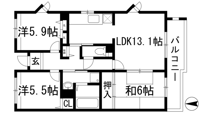 【間取り】 | アルビス寺本11号棟
