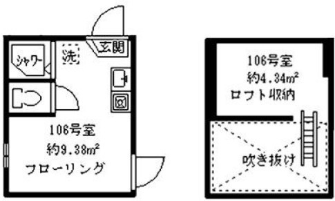 ソフィアドール(家具付き)の間取り|ワンルーム＋ロフト
