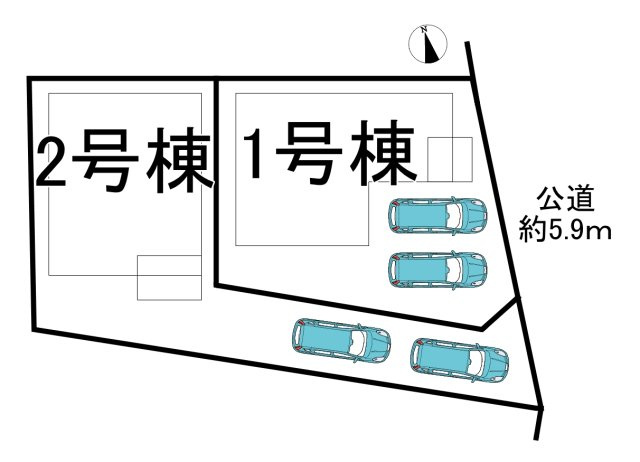 半田市花園町6丁目　全2棟　2号棟の区画図|全2区画分譲地☆