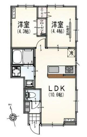 杉並区堀ノ内３丁目のアパートの間取り