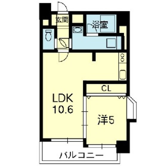 熊本市中央区中央街の賃貸マンションの間取り