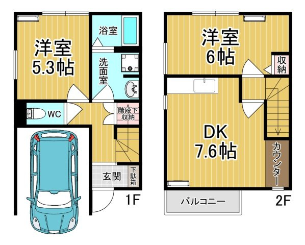 【間取り】 | Ｇｅｎｔｒｙ(ジェントリー）Ⅲ番館 | カップルさんにオススメのお部屋です♪