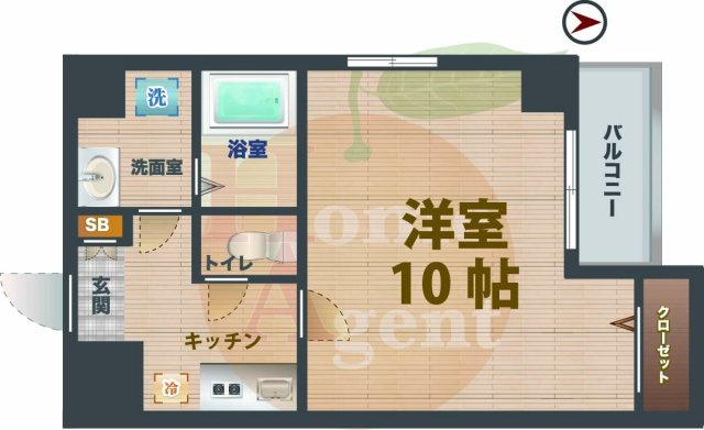 【間取り】 | スカイコートヌーベル中村橋 | 1Kのお部屋です。