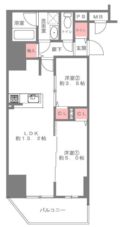 プレサンス阿波座駅前の間取り
