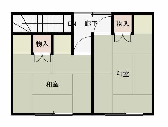 興津２丁目　売家の間取り|2F平面図　和室6帖X2部屋　1F・2Fで4LDKです。