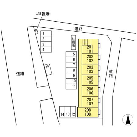クラージュの駐車場