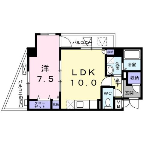 リバティーズＳＡＧＡ．Ⅰの間取り