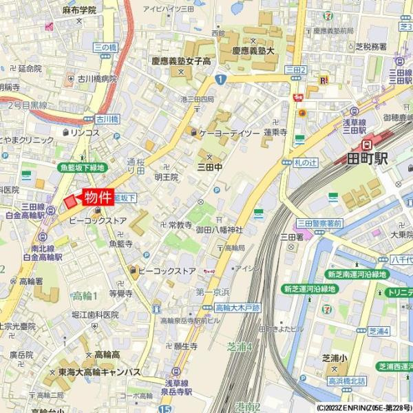 プレミストタワー白金高輪の地図