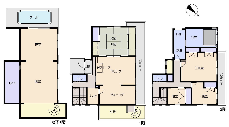 伊東市　五毛平別荘地の間取り