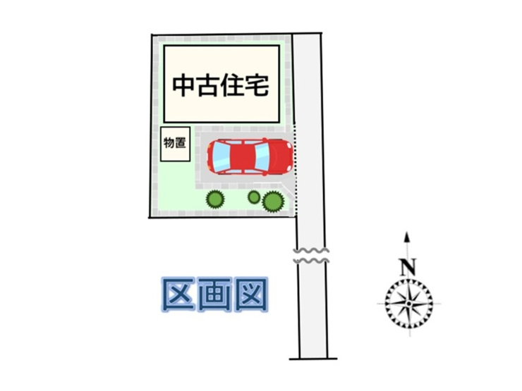 羽生市東５丁目　配置イメージ図　駐車スペースあり