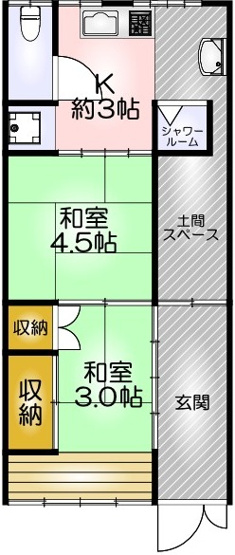 【間取り】 | 浜添通3丁目貸家