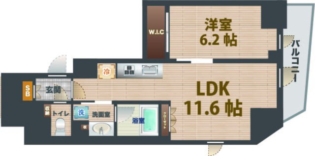 【間取り】 | ザ・パークハビオ中野新橋 | 1LDKのお部屋です。