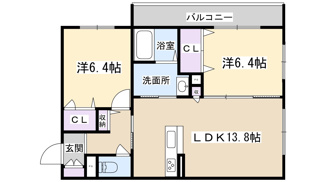 【間取り】 | グランビュー アピア | 角部屋のお部屋です♪