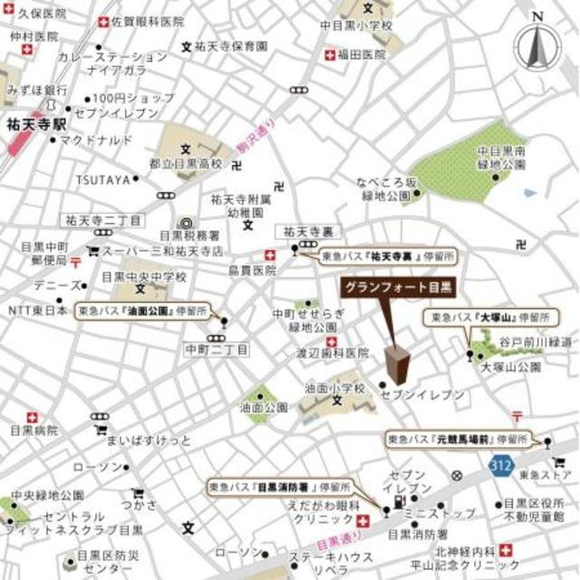 グランフォート目黒の地図