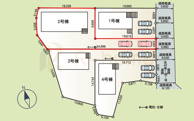 土浦市桜ケ丘町第5　新築戸建て　2号棟の区画図|大きなお買い物だからこそ、メリット・デメリットを伝えさせて頂きます。
R-homeにお任せください♪