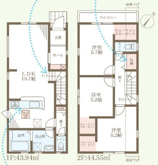 神戸市西区狩場台　第6期　新築一戸建ての間取り|1号棟
