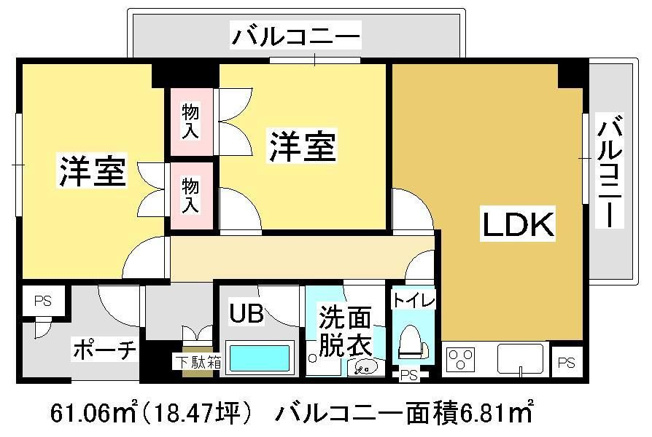 【間取り】 | アリベ国富Ⅱ