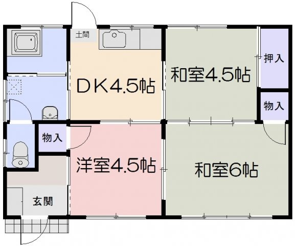 当新田貸家の間取り