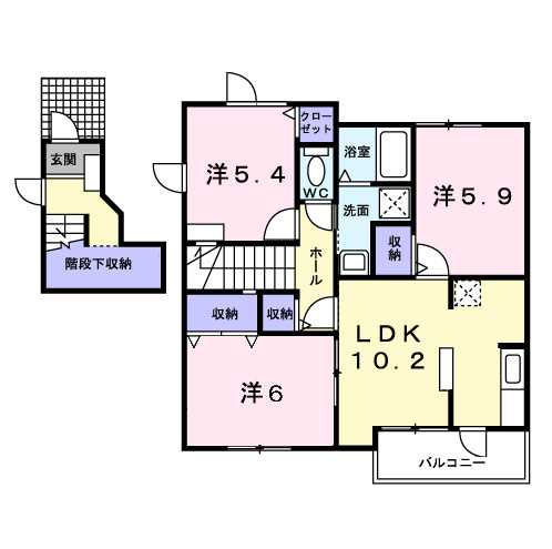 ヴィラ　セレーナＡの間取り
