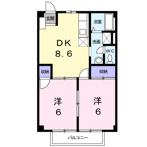 【間取り】 | エンゼルハイツ中砂