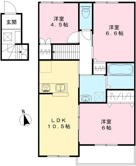 【間取り】 | ユアメゾン益野　Ｂ