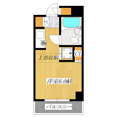 栗生ハイツの間取り|コンパクトながら充実の間取りです。