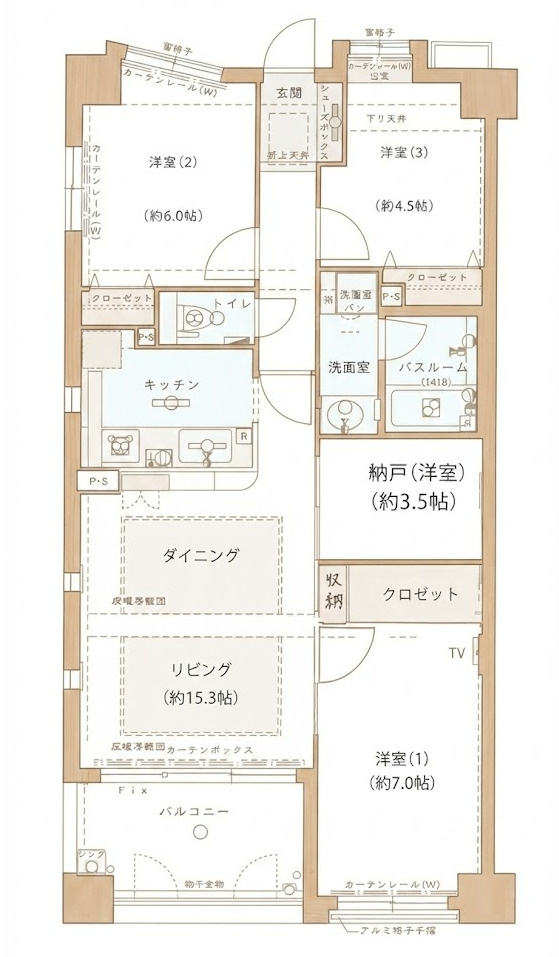 セレッソコート　北畠の間取り