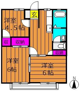 パナハイツＹＯＵの間取り