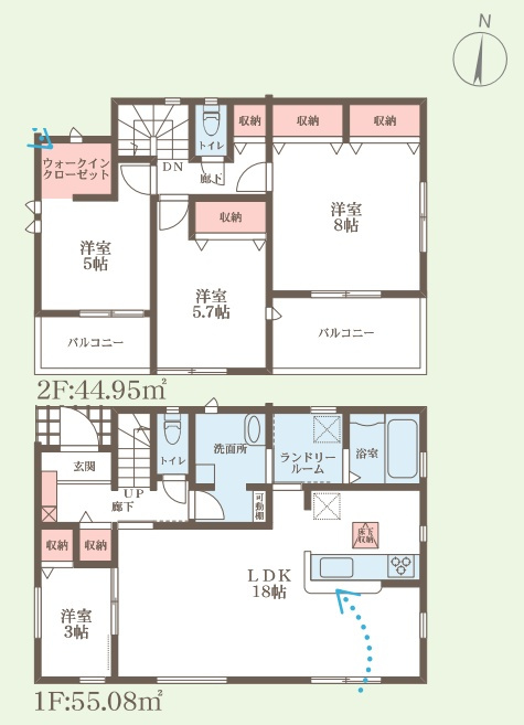 1(土)2(日)現地案内可能！　奈良市東登美ヶ丘　新築一戸建ての間取り|1号地