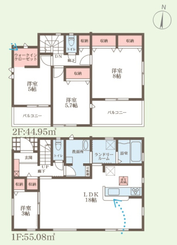 1(土)2(日)現地案内可能！　奈良市東登美ヶ丘　新築一戸建ての間取り|1号地