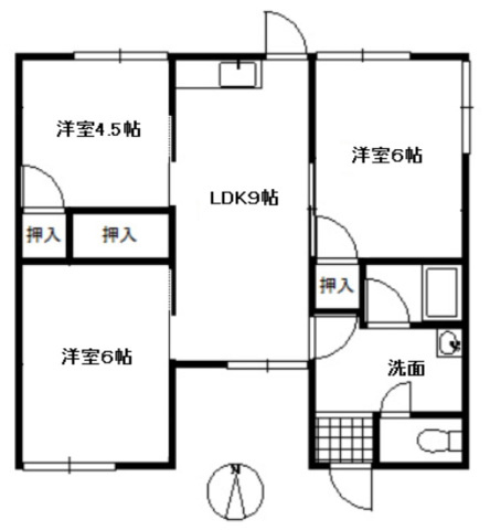 東岡山駅前貸家の間取り