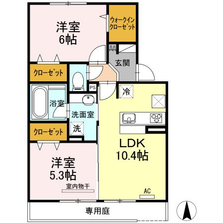 ボヌールⅡの間取り|使い勝手の良い間取りです♪