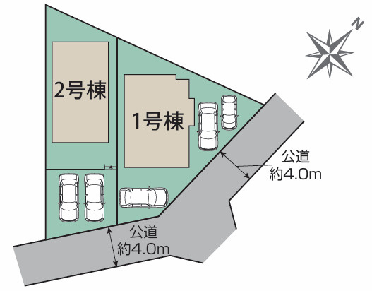 【区画図】 | 平塚市公所　全２棟　新築住宅