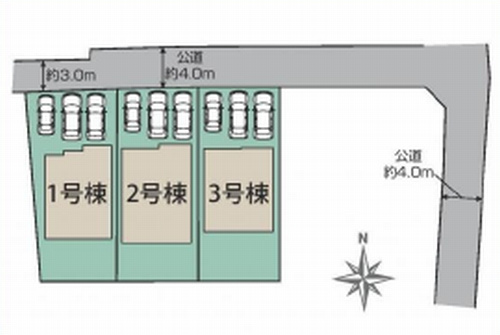 【区画図】 | 【仲介手数料０円】伊勢原市串橋　新築一戸建て　全3棟 | 伊勢原市串橋　新築一戸建て　全3棟