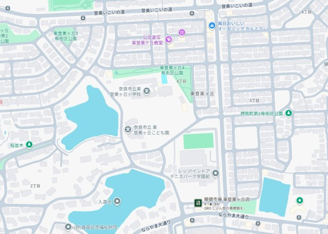 ●奈良市東登美ヶ丘　新築一戸建ての地図