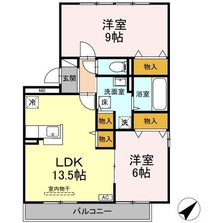 リビングタウン弥生が丘　F棟の間取り|使い勝手の良い間取りです♪