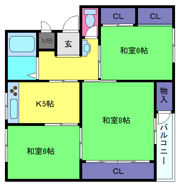 渦が森コーポ4号館の間取り