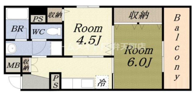 【間取り】 | シャトー弁天弐番館
