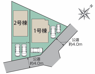 【区画図】 | 平塚市公所　全２棟　新築住宅
