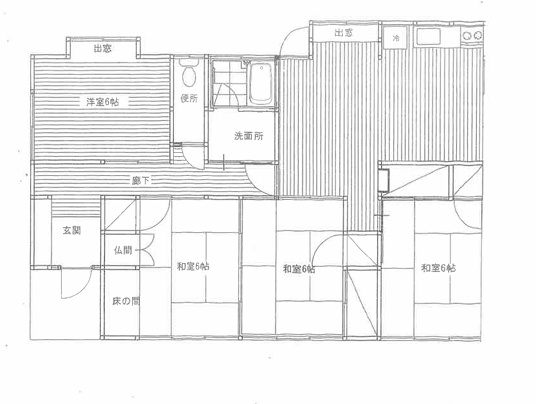 【間取り】 | 井尻1丁目貸家