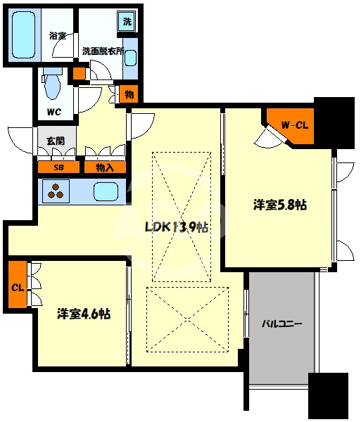 ウェリスタワー京町堀　西船場小学校区の間取り|ウェリスタワー京町堀　間取り