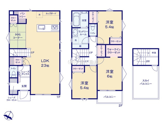 《仲介手数料無料》志木市柏町２丁目22-7新築一戸建てLe Cielの間取り