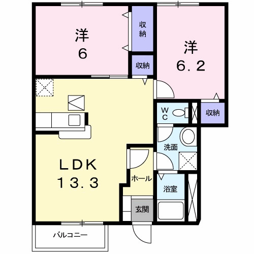 【間取り】 | ガーデンコートＢ